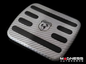 FIAT 500 Pedal Set + Footrest - Alutex Carbon Fiber - Silver Carbon - ABARTH - Automatic